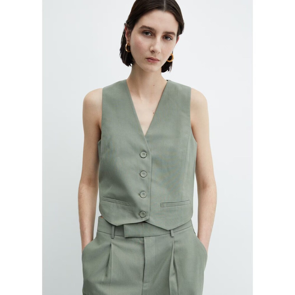 NWT Mango light olive green vest, size XL